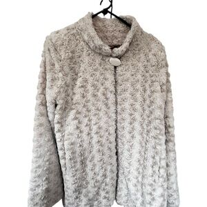 Dennis Basso Cream Teddy Jacket